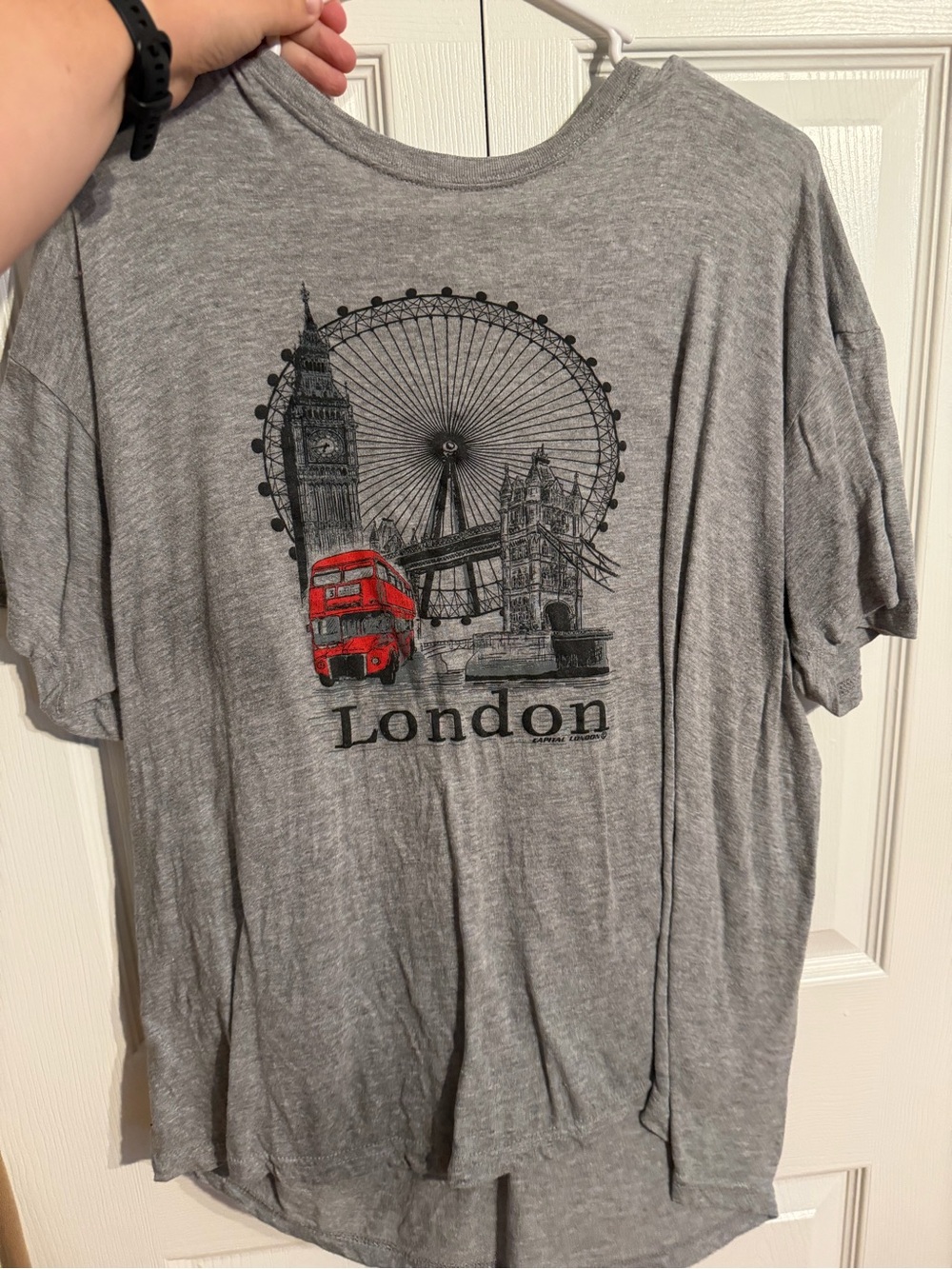 London Graphic Grey Tee with Red Bus